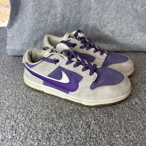 Nike Dunk Low GS Sneakers 4Y Grey Purple Gum 310569-015 Suede Skate Shoes